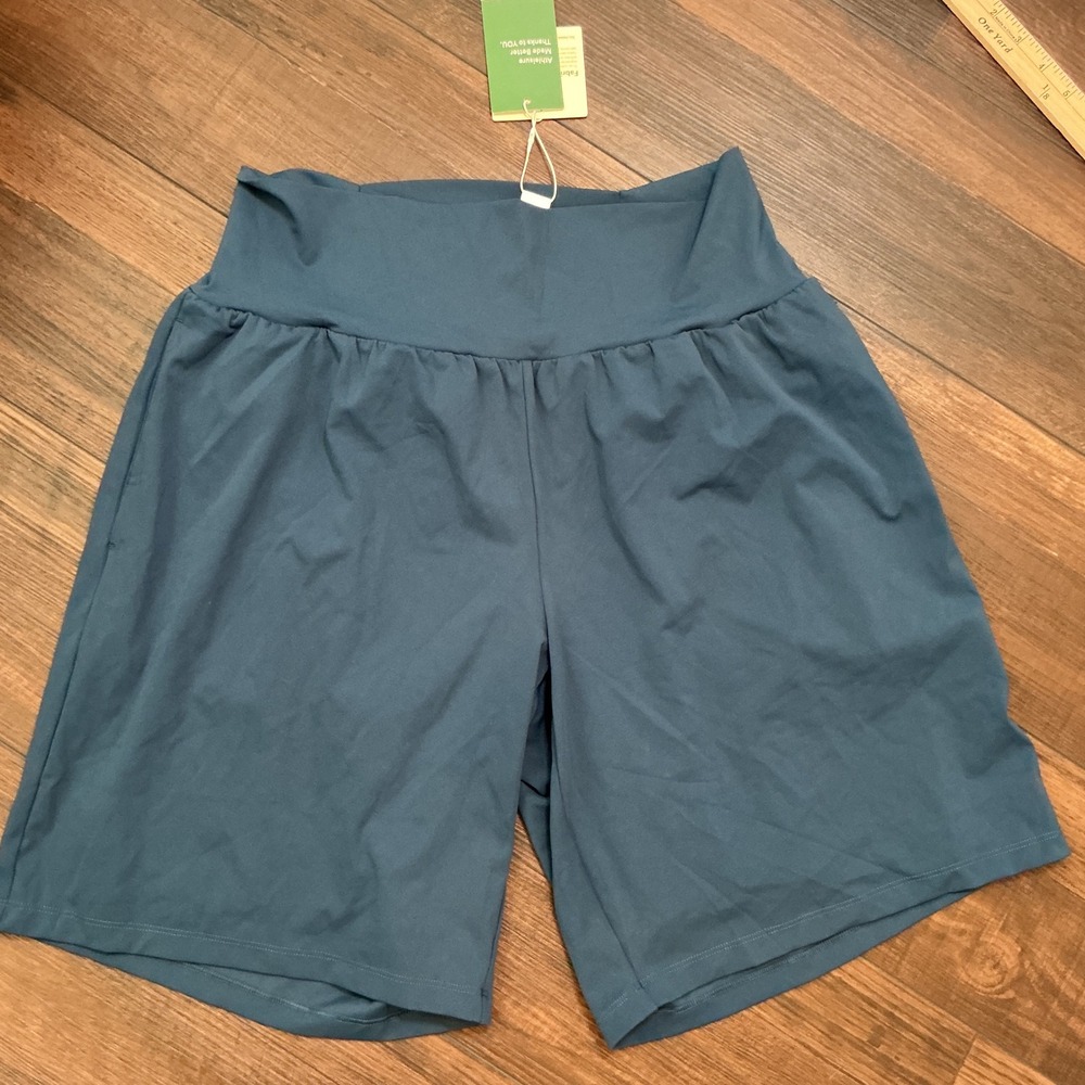 Halara SoftlyZero Airy Active Shorts Teal Blue High Waisted Stretch XL New